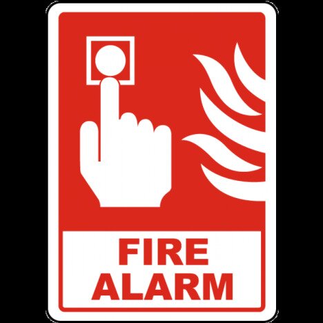 Press For Fire Alarm Sign